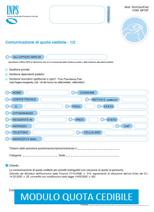 Modulo Quota Cedibile INPDAP INPS